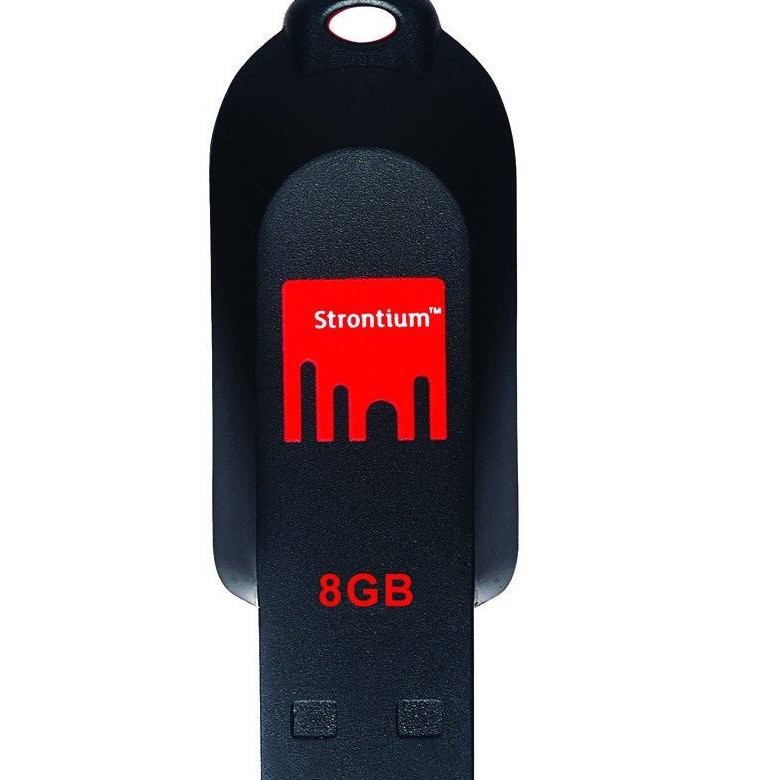 Strontium 8GB Pollex USB 2.0 Pen Drive- Black/Red